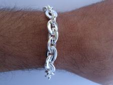 Bracciale uomo argento maglie massicce