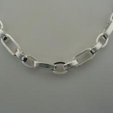 Solid silver men's chain necklace