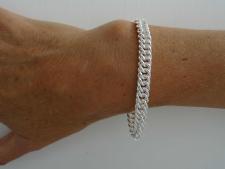 925 silver herringbone link chain bracelet italy