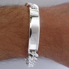 Sterling silver ID identity bracelet 10mm. 48 grams.