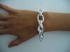 Sterling silver oval links bracelet