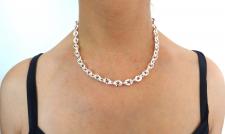Solid 925 sterling silver oval link chain