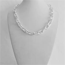 Silver toggle mariner link necklace