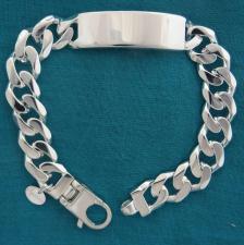 Sterling silver ID identity bracelet 12mm.