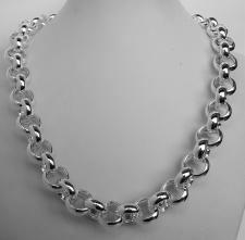 Sterling silver round rolo link necklace