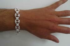 Silver toggle men's bracelet