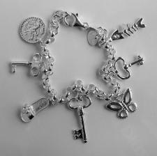 Silver charm bracelet made in Italy