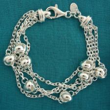 Women's 925 Italy silver bracelet. Four chains. Solid sterling silver chain.