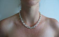 Oval rolo necklace 10mm in sterling silver