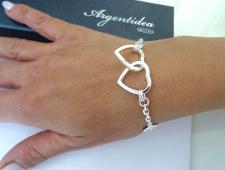 Bracciale con cuori in argento 925 massiccio