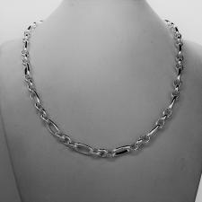 Solid 925 silver, oval rolo necklace 3+1, 6mm.