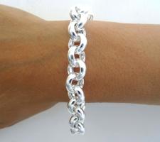 Chiusura a barretta bracciale in argento 925 rolo tondo diametro 12mm
