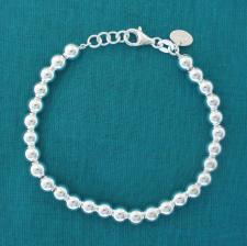 Sterling silver bead bracelet 6mm for woman