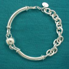 925 silver bracelet with barilotto link 12mm.