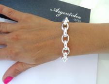 Chiusura a barretta bracciale in argento 925 rolo ovale 10mm