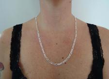 925 silver figaro chain necklace length 60 cm