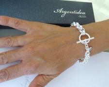 Braccialetto catena rolo' tondo in argento 925 chiusura toggle