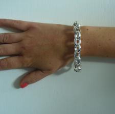 Sterling silver oval belcher bracelet 