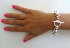 Chiusura a barretta bracciale in argento 925 rolo tondo diametro 12mm