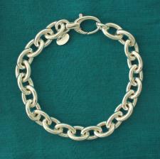 Sterling silver oval link bracelet 