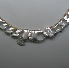 Sterling silver solid curb necklace 10mm  