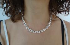 Silver oval link chain 10mm
