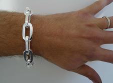 Bracciale argento da uomo maglia pesante