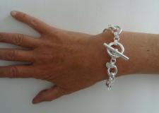 925 sterling silver Croco texture link bracelet