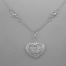Silver necklace with heart