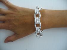 Handmade silver bracelet oval link