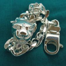 Sterling silver panther bracelet for men