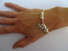 925 silver snake charm bracelet, starfish