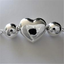 Bracciale argento cuore bombato