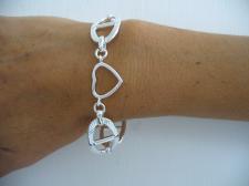 Solid heart bracelet in sterling silver