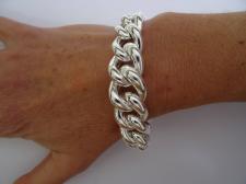 Sterling silver graduated curb bracelet