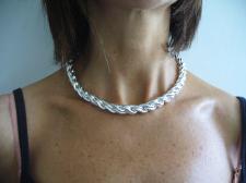 Sterling silver torchon necklace 10mm.