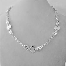 Sterling silver necklace. Circles and mariner link. Length: 41 cm.