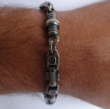 Men's bracelet in oxidized silver