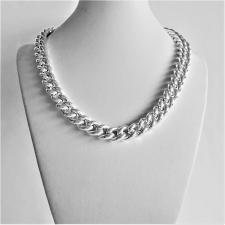 Silver curb link chain necklace 12mm italy