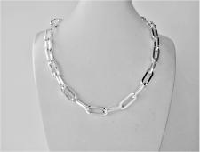 Silver paperclip square chain