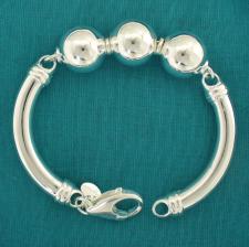 Sterling silver semi-bangle bracelet with balls 16mm.