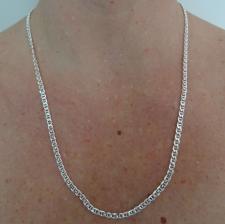 Men's sterling silver flat marina chain necklace 3.8mm italy