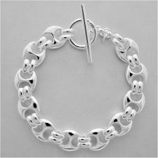 Silver toggle men's bracelet