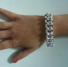 Sterling silver hollow curb bracelet 16mm.
