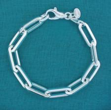 Silver square paperclip bracelet