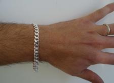 925 italy silver diamond cut curb bracelet 6.5mm