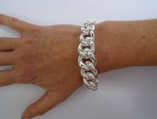 Sterling silver graduated curb bracelet