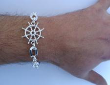 Sterling silver ship's wheel bracelet