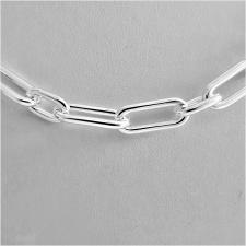 Men's sterling silver rectangular link necklace 7mm 