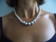 Sterling silver graduated bead necklace